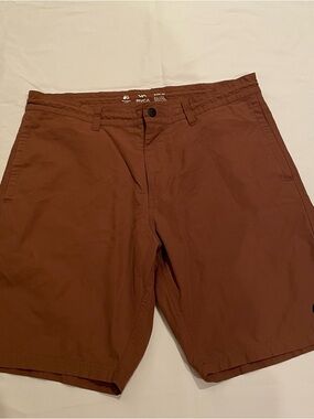RVCA Men's Rust Brown Flat Front Chino Shorts